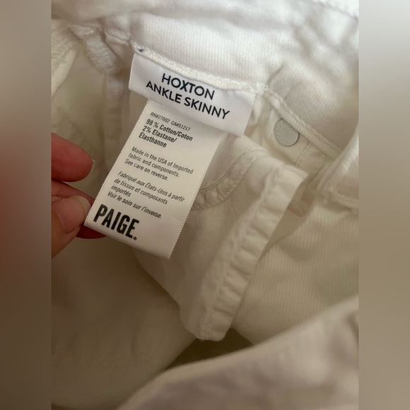 PAIGE Hoxton Ankle Skinny White Jeans Women’s Size 25 Mid Rise Stretch Denim - Picture 5 of 6